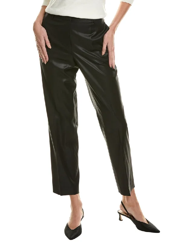 Lafayette 148 New York Clinton Wool Ankle Pant Trendy Wide-Leg Pants