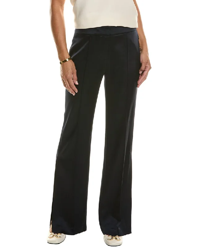 Elie Tahari Satin Side Slit Pant Slim Fit Casual Pants