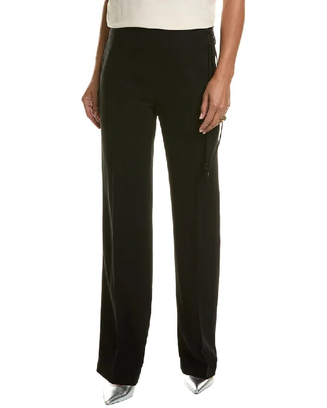 Elie Tahari Crepe Side Tie Pant Relaxed High-Waist Trousers