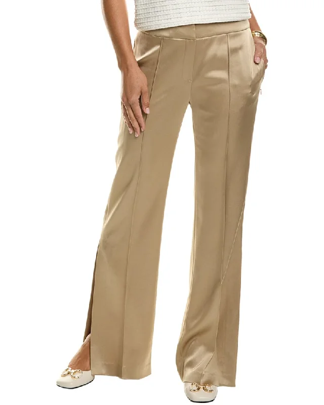 Elie Tahari Satin Side Slit Pant Lightweight Jogger Pants