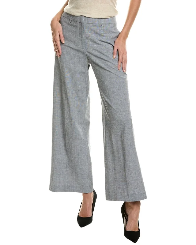 Lafayette 148 New York Dalton Wool-Blend Wide Leg Pant Relaxed Lounge Trousers