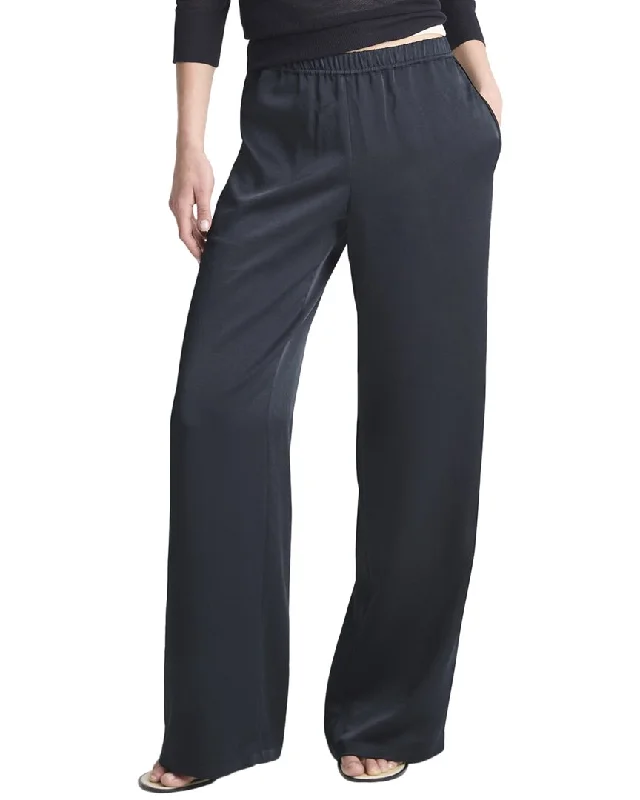 Vince Mid Rise Side Strap Wide Leg Pant Lightweight Linen Pants