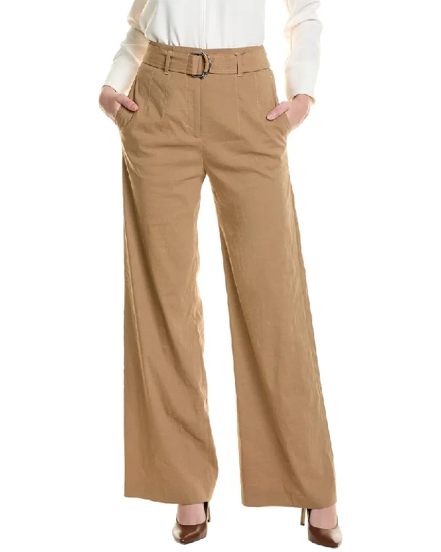 Hugo Boss Tasena Linen-Blend Pant Trendy Palazzo Pants