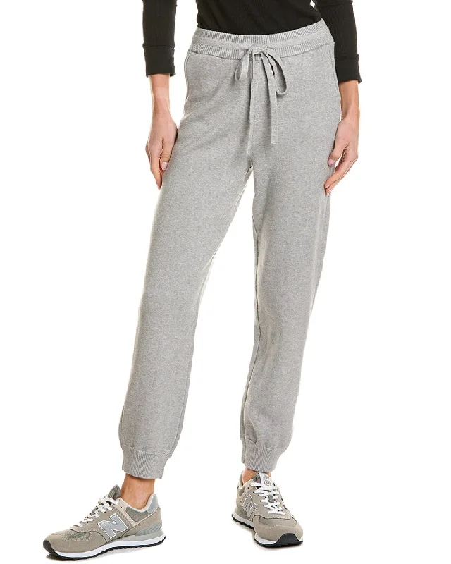 Monrow Soft Knit Cuffed Jogger Pant Relaxed High-Waist Trousers