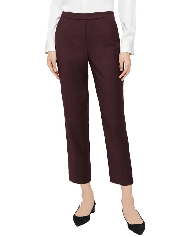 Theory Treeca Pull-On Wool Pant Elegant High-Waist Pants