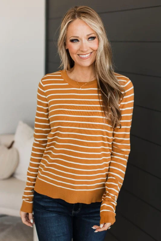 Break From Reality Striped Sweater- Marigold Lace Blend Ribbed Blend Corduroy Blend