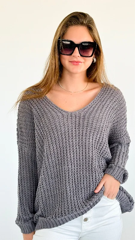 Coastal Breeze Knit Sweater - Charcoal Faux Fur Fabric Real Fur Fabric Shearling Fabric Coastal Breeze Knit Sweater - Charcoal Faux Fur Fabric Real Fur Fabric Shearling Fabric