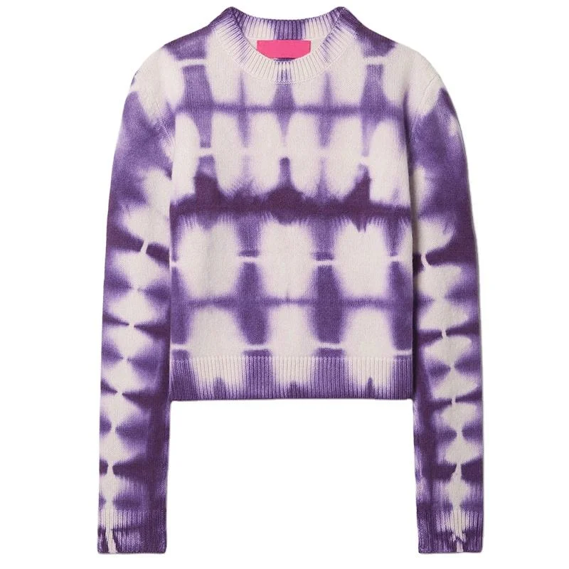 Custom print crew neck sweater women winter 100% cotton knit jumper Oversized Loose Flowy Custom print crew neck sweater women winter 100% cotton knit jumper Oversized Loose Flowy
