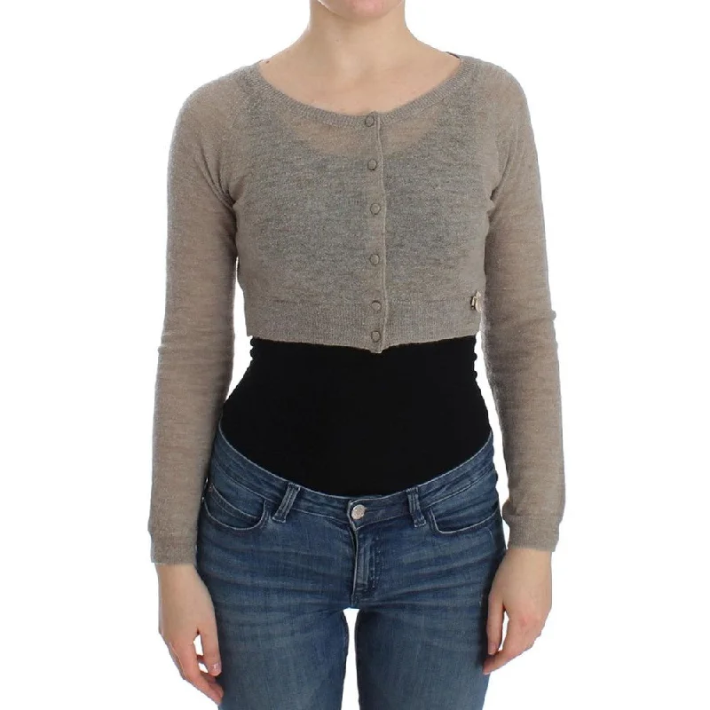 Ermanno Scervino Beige  Sweater Satin Fabric Silk Fabric Chiffon Fabric