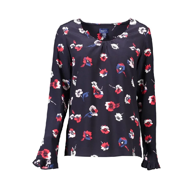 Gant Blue Viscose Women Sweater Oversized Loose Flowy