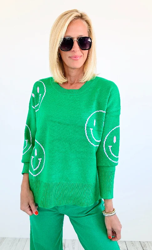 Happy Days Knit Sweater Chenille Brocade Lace