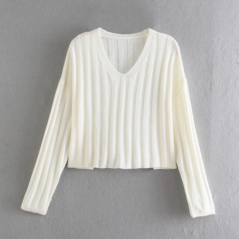 Lazy style retro versatile short Pullover Sweater Top 7519 Long Sweater Short Sweater Cropped Sweater Lazy style retro versatile short Pullover Sweater Top 7519 Long Sweater Short Sweater Cropped Sweater
