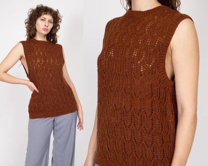 Lrg-XL 80s Copper Knit Sleeveless Sweater Long Sweater Short Sweater Cropped Sweater Lrg-XL 80s Copper Knit Sleeveless Sweater Long Sweater Short Sweater Cropped Sweater