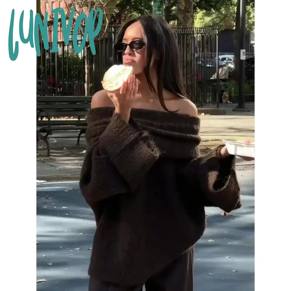 Lunivop Women Fashion Sexy Solid Off Shoulder Sweater Elegant Chic Slash Neck Long Sleeve Jumper Autumn Ladies High Street Knitwear Casual Formal Business Lunivop Women Fashion Sexy Solid Off Shoulder Sweater Elegant Chic Slash Neck Long Sleeve Jumper Autumn Ladies High Street Knitwear Casual Formal Business