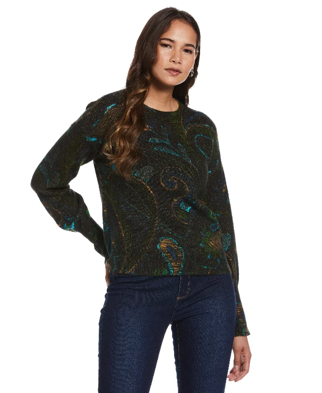 Slouchy Printed Sweater Sweater Knitwear Pullover