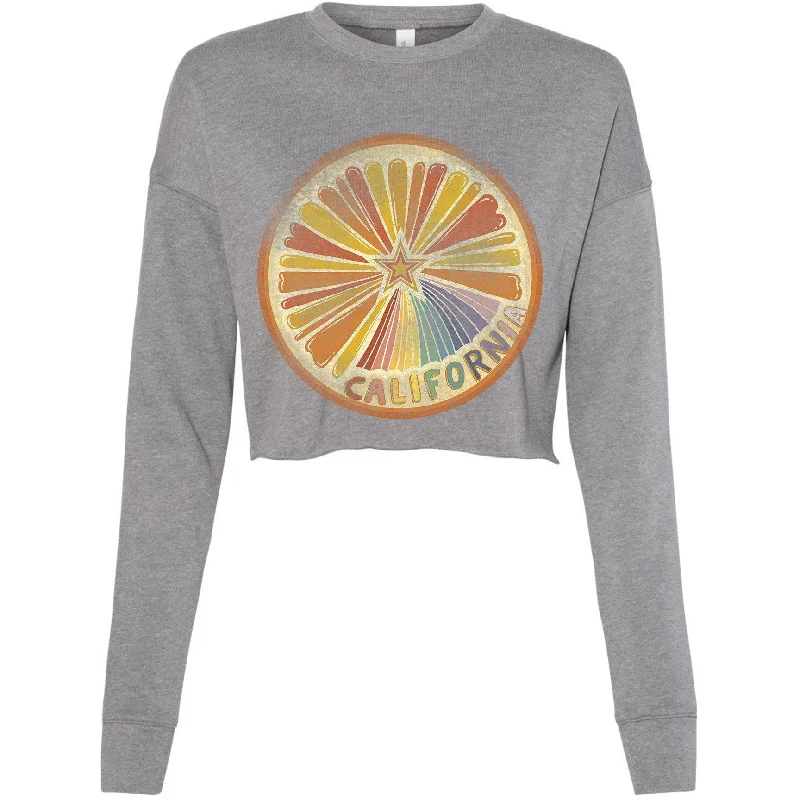 Starburst Orange Cropped Sweater Anti-Pilling Anti-Shrink Durable