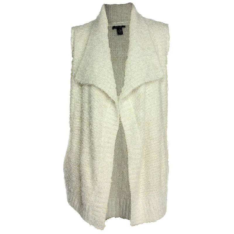 Style & Co Ivory Sleeveless Fluffy Open Front Sweater Vest Slim Fit Regular Fit Oversized Style & Co Ivory Sleeveless Fluffy Open Front Sweater Vest Slim Fit Regular Fit Oversized