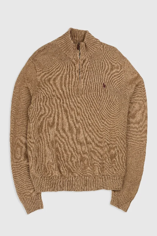 Vintage 1/4 Zip Knit Sweater Bright Pastel Dark
