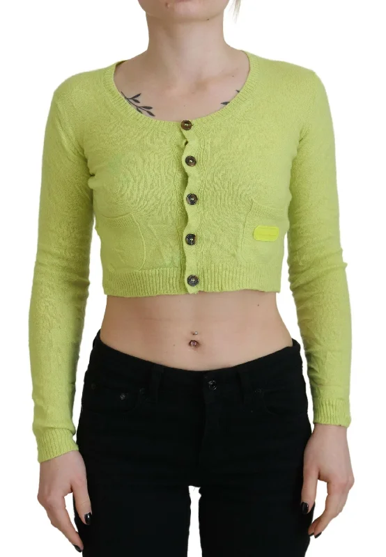 Yellow Green Cashmere Long Sleeves Cropped Sweater Mesh Fabric Canvas Fabric Denim Fabric Yellow Green Cashmere Long Sleeves Cropped Sweater Mesh Fabric Canvas Fabric Denim Fabric
