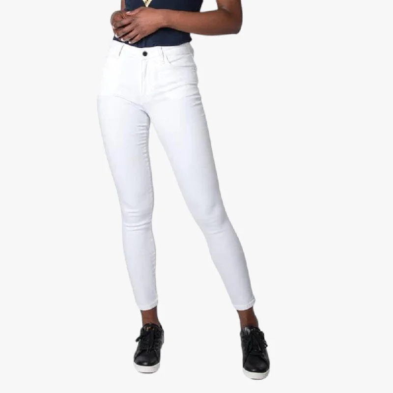 Guess Womens Eco Sexy Curve Jean White Elegant Tapered Leg Denim