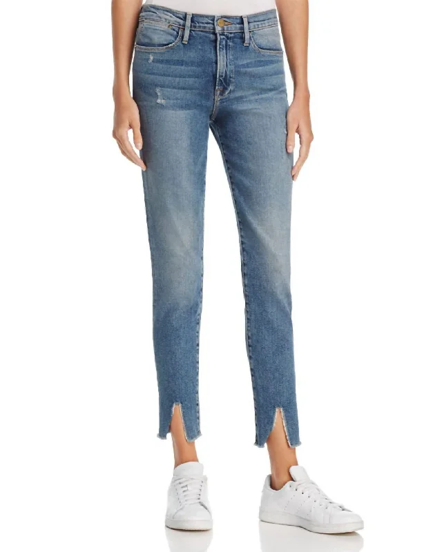 Le High Skinny Split Jean In Beckett Trendy Wide-Leg High-Waist Denim