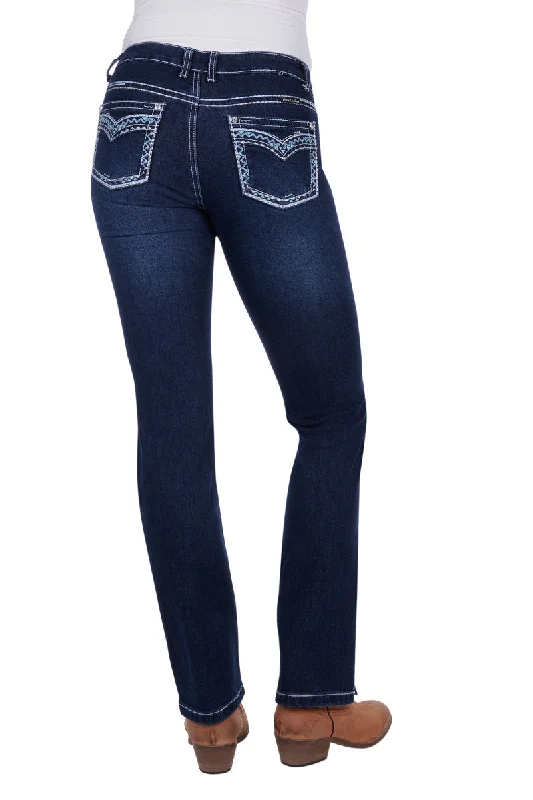 PCP2212730 Pure Western Women's Geraldine Straight Leg jean 32' Cozy Tencel Blend Denim Jeans