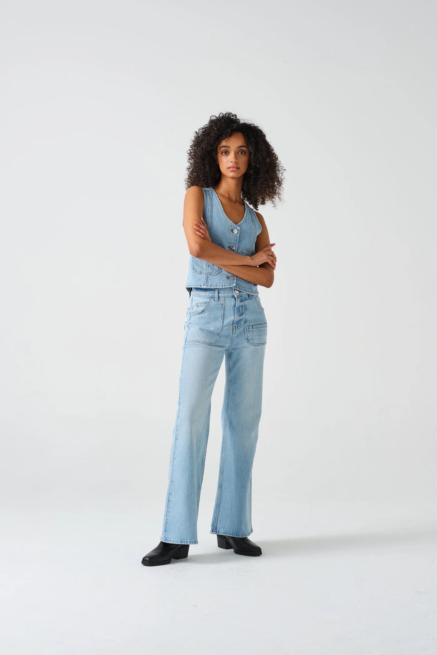 Queenie Jean Oceanic Blue Trendy Acid Wash Skinny Jeans