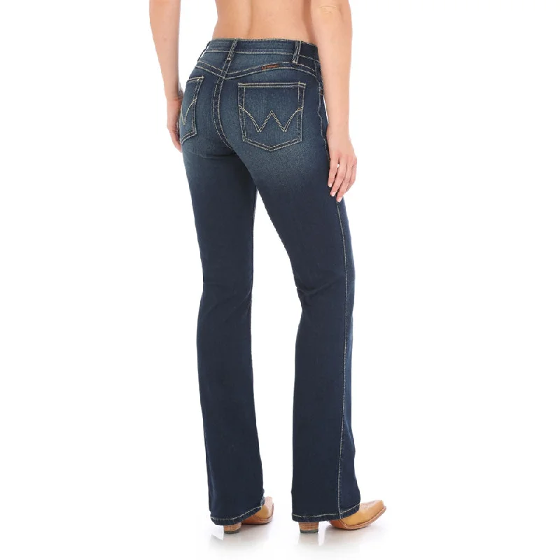 WRQ20NR Wrangler Ladies Q-Baby Ultimate Riding Jean - Dark Blue Fashionable Slouchy Fit Jeans