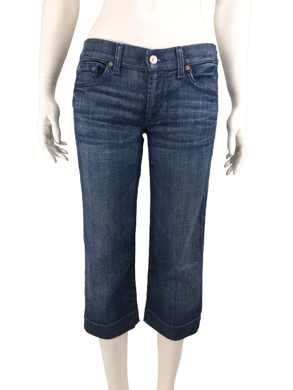 7 for All Mankind, Dojo Cropped Jean, Size 27 (4) Elegant Wide-Leg Jeans