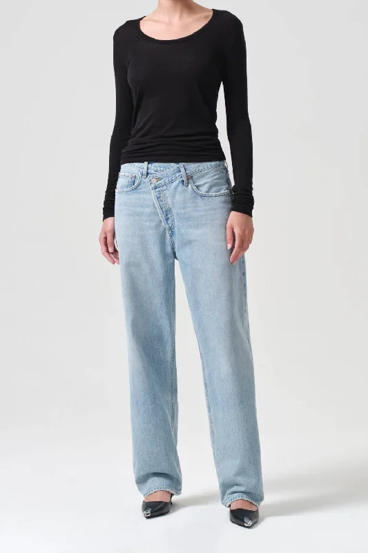 Agolde Criss Cross Upsized Jean in Wired Stylish Tapered Fit Jeans