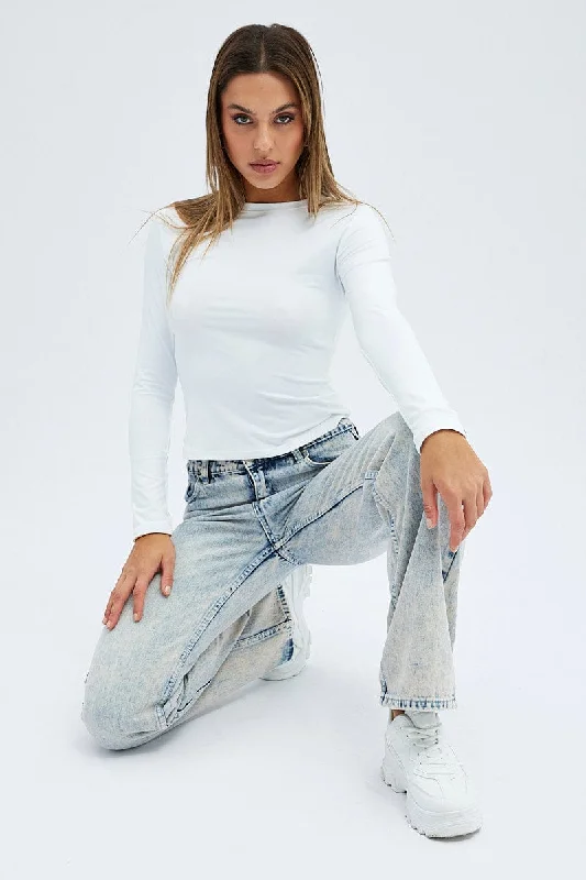 Denim Flare Jean Low Rise Dirty Wash Elegant Skinny Leg Jeans