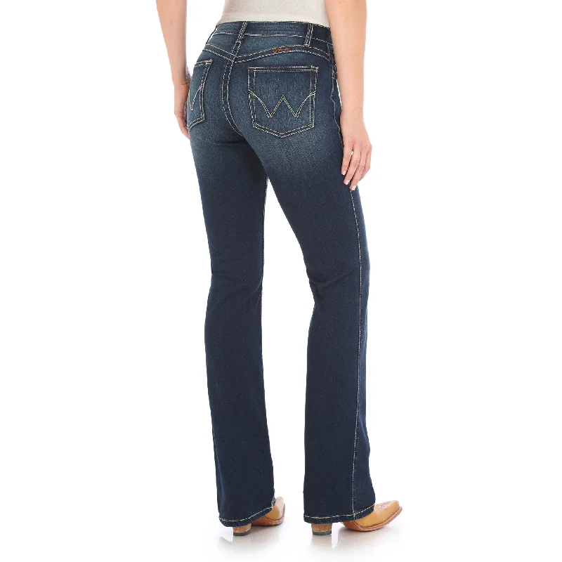 Wrangler Women's Dark Blue Q Baby Jean Fashionable Bootcut Jeans