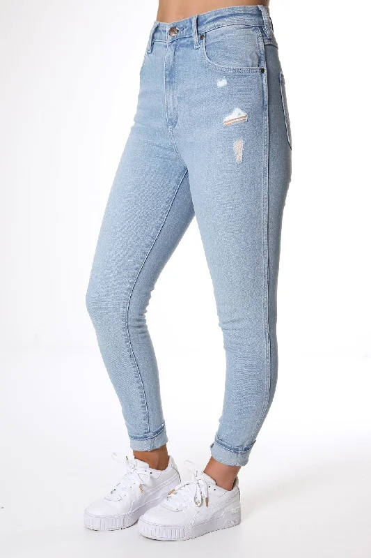 Hi Pins Jean Solis Fade Stylish High-Waist Skinny Denim