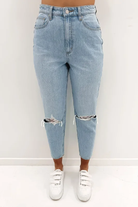 High Moms Jean Blue Validity Casual High-Waisted Bootcut Jeans