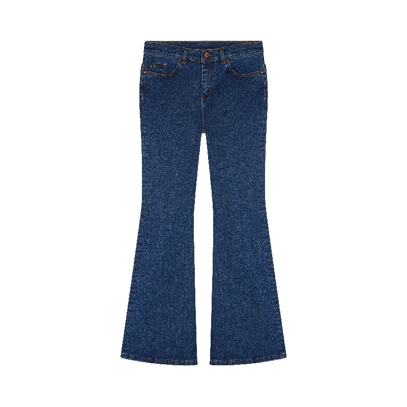 Jean femme flare taille semi-haute Stonewashed - Margot Comfortable Distressed Straight-Leg Jeans