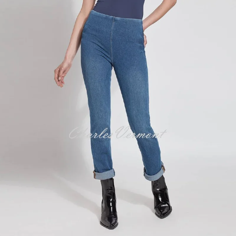 Lysse Boyfriend Denim Jean with Back Pockets – Style 1450 (Mid Wash) Casual Wide-Legged Denim Jeans