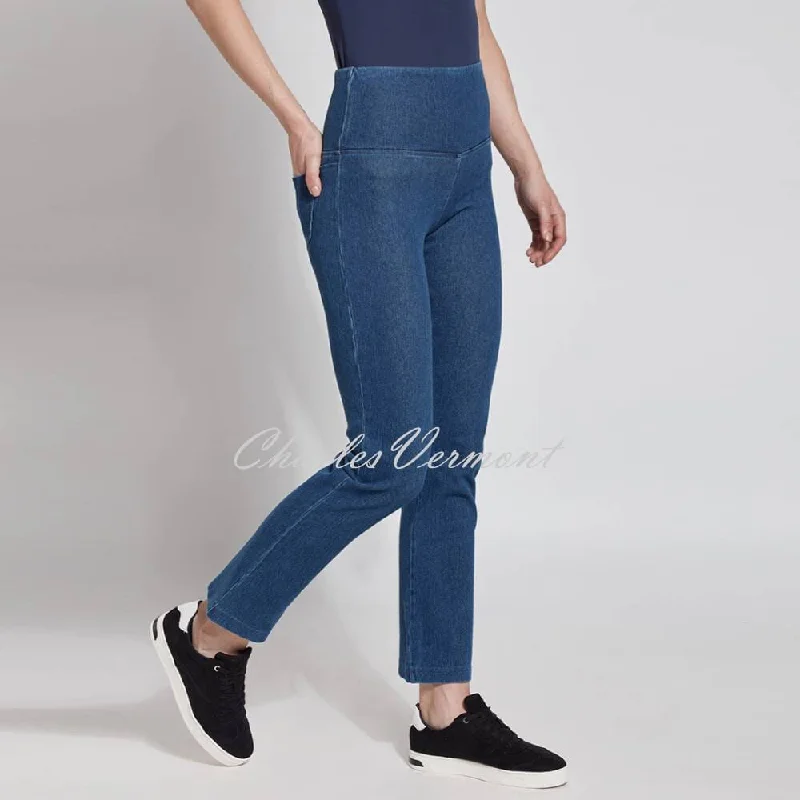 Lysse Straight Leg Denim Jean with Back Pockets – Style 6176 (Mid Wash) Classic Blue Denim Jeans