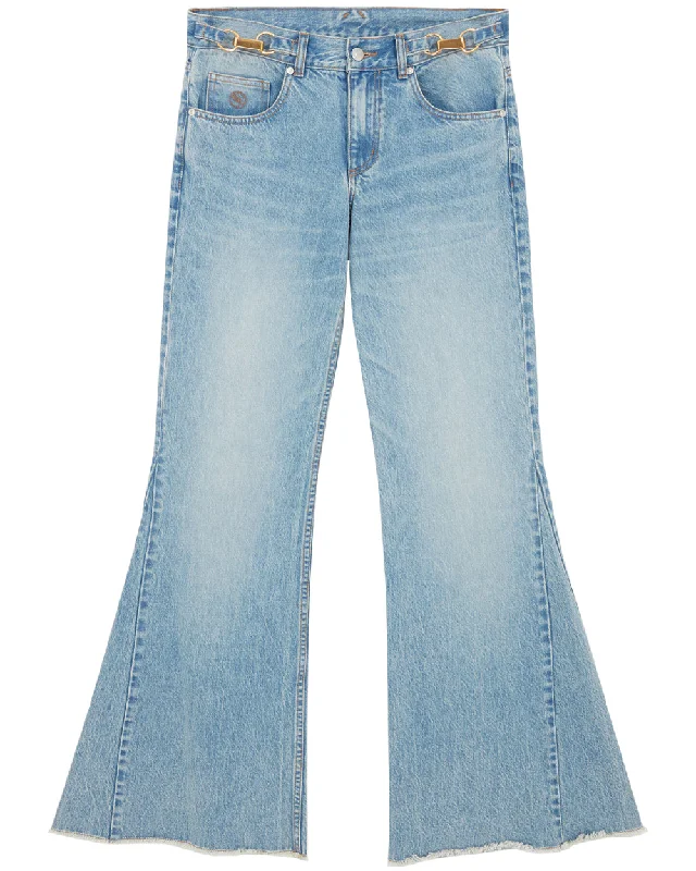 Low Rise Bootcut Jean in Vintage Blue Comfortable Boyfriend Jeans