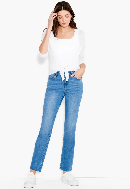 Nic+Zoe Mid-Rise Straight Jean Trendy Acid Wash Skinny Jeans