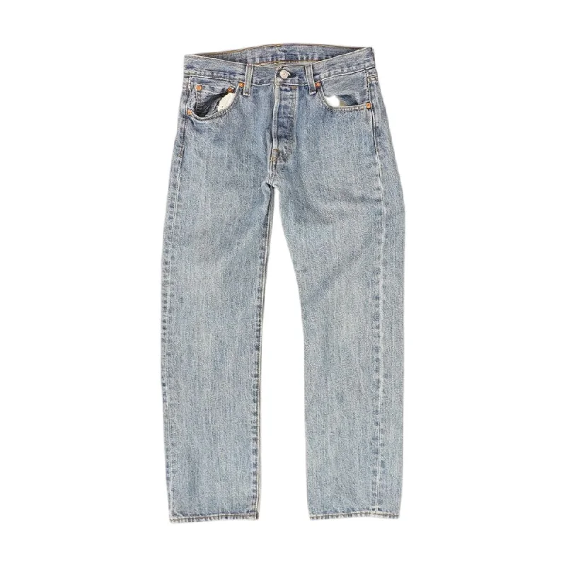 501 Solid Jeans Casual Distressed Denim Jeans