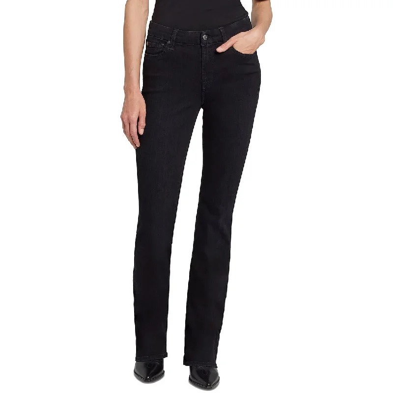 7 For All Mankind Womens Denim Embroidered Bootcut Jeans Stylish Plus Size Denim Jeans