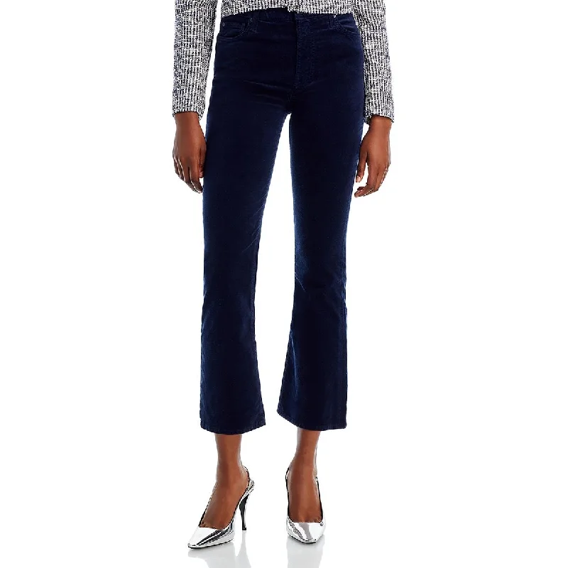 7 For All Mankind Womens High Rise Velvet Cropped Jeans Fashionable Mom Jeans