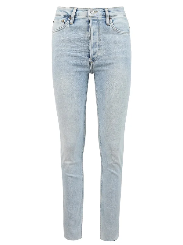 90s High Rise Ankle Crop Jean Comfortable Stretch Denim Jeans