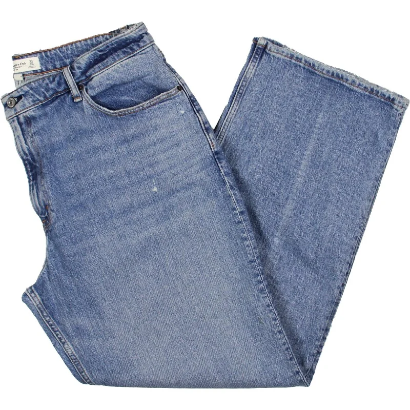Abercrombie & Fitch Womens Curve Love High Rise High-Waisted Jeans Stylish Shredded Denim Jeans Abercrombie & Fitch Womens Curve Love High Rise High-Waisted Jeans Stylish Shredded Denim Jeans