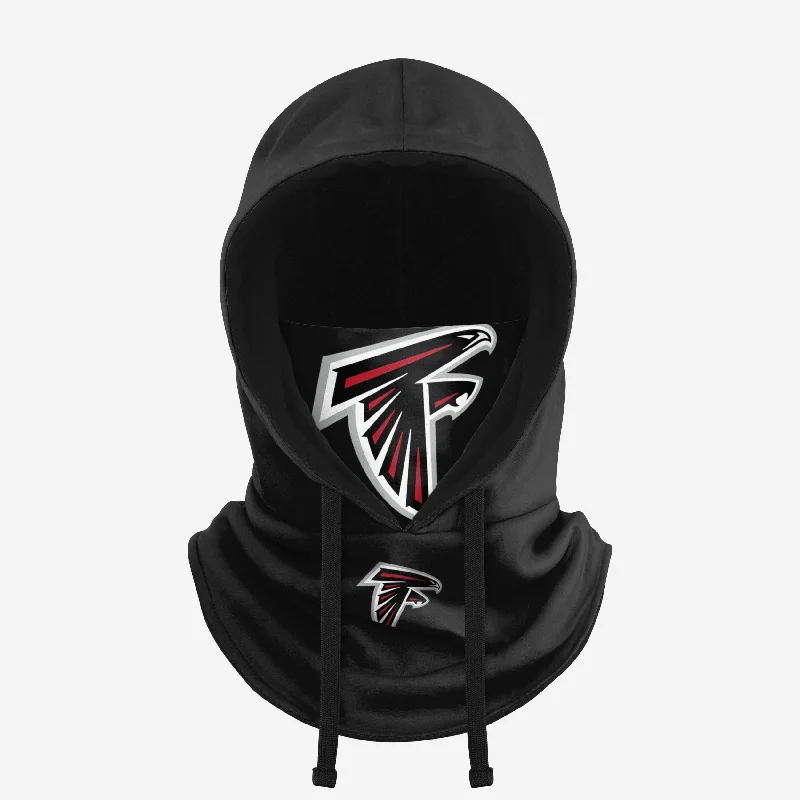 Atlanta Falcons Black Drawstring Hooded Gaiter Graphic Hoodie Design Print