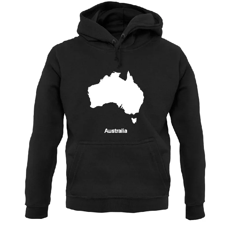 Australia Silhouette Unisex Hoodie Hoodie with Rolled Sleeves Casual Relaxed