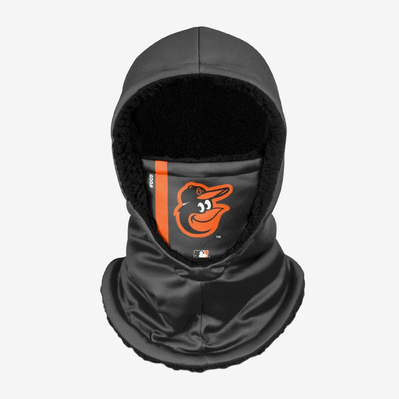 Baltimore Orioles On-Field Black Hooded Gaiter Hoodie with Hidden Zipper Minimalist Clean Baltimore Orioles On-Field Black Hooded Gaiter Hoodie with Hidden Zipper Minimalist Clean