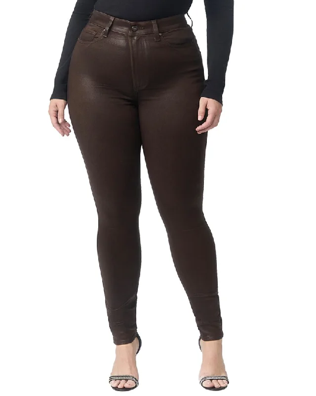 Paige Cheeky Chicory Coffee Luxe Ultra Skinny Leg Jean Stylish Slim Fit Denim