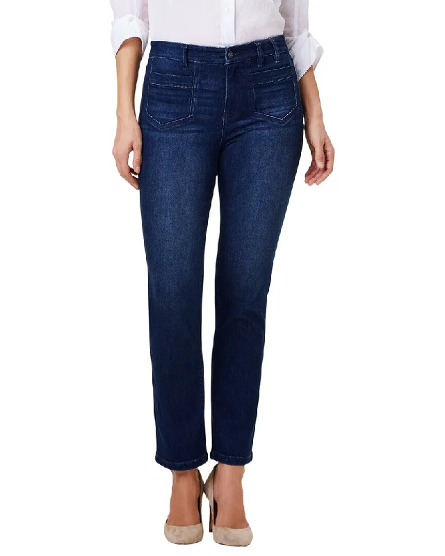 Nic+Zoe Mid Rise Straight Pocket Jean Stylish Slim Fit Denim