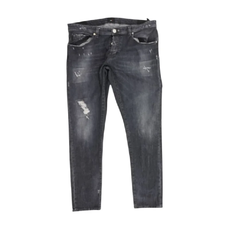 Black Solid Skinny Jeans Fashionable Straight Cut Jeans